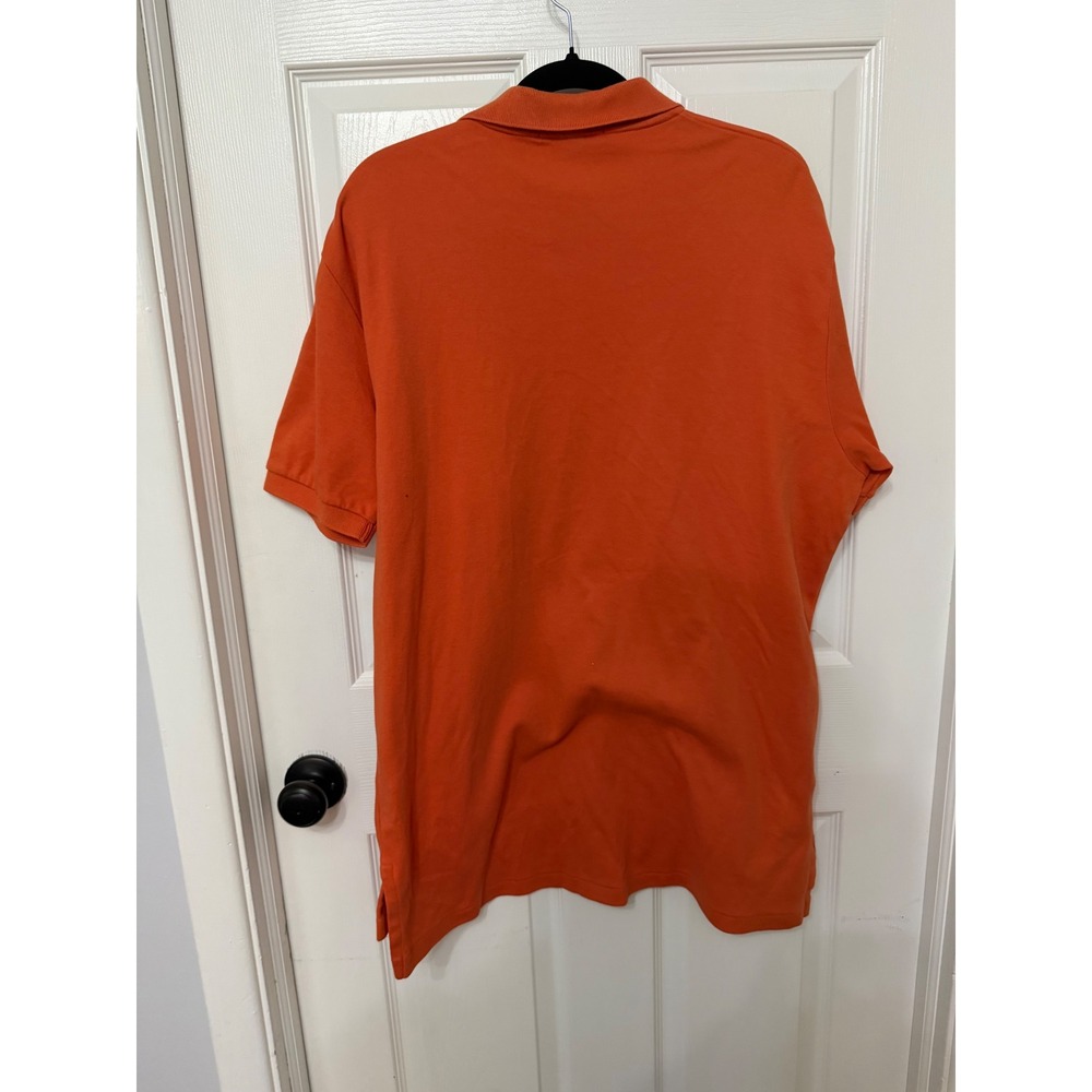 Polo Ralph Lauren Mens Orange Short Sleeve Pique Cotton Polo Shirt Large - Picture 4 of 5